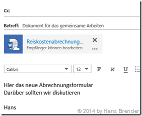 Anlage versenden an externe Benutzer