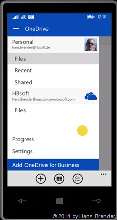 Windows Phone: OneDrive und OneDrive for Business in einer App