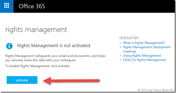 Office 365: aktivieren der Rechteverwaltung