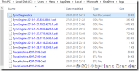 OneDrive Ordner , Logs
