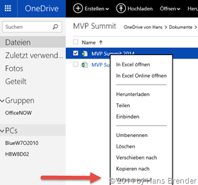 OneDrive: Versionsverlauf