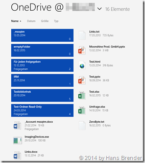 OneDrive for Business, modern App, Windows 8.1