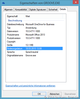 Groove.exe, Version 15.0.4711.1000