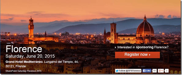 SharePoint Saturday 2015, Florence