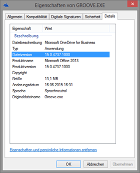 Groove.exe Version 15.0.4737.1000