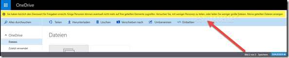 OneDrive: Einschränkungen beim Teilen