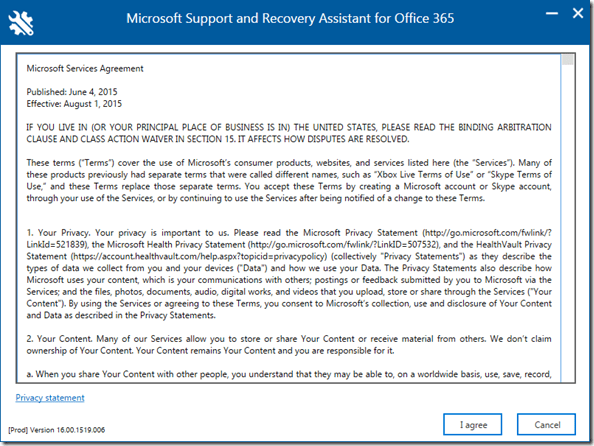 Microsoft Service Agreement