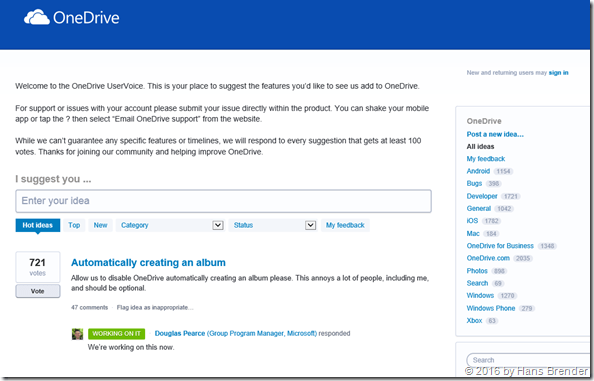 UserVoice Channel OneDrive