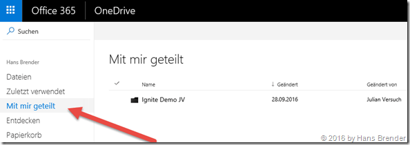 Files and Folders  "Shared with Me"