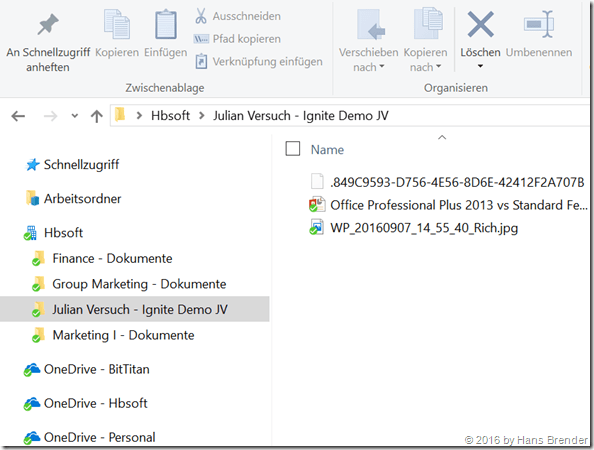 Windows Explorer: Shared withn me local sync