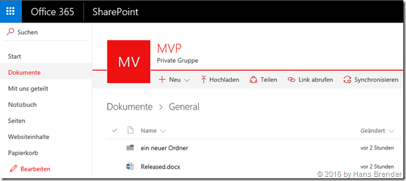 View of files from Teams of a SharePoint Group