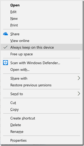 Dialog für OneDrive Files On-Demand