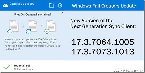Next Generation Sync Client: 17.3.7064.1005 und 17.3.7073.1013