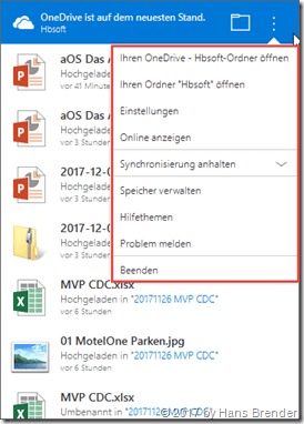 NGSC: Version 17.3.7131.1115 eingeblendete Menü