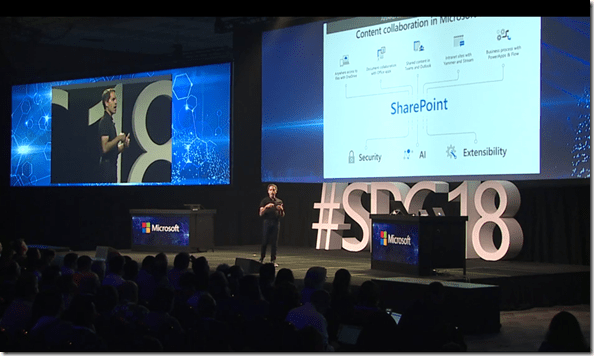 Jeff Teper mit der Keynote SPC18