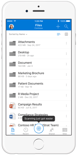 OneDrive: erleichtertes Scannen 