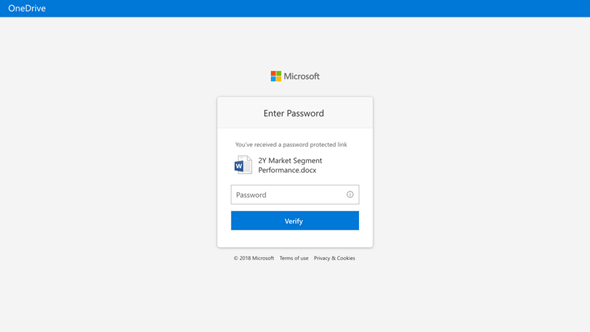 Passworteingabe beim Empfänger