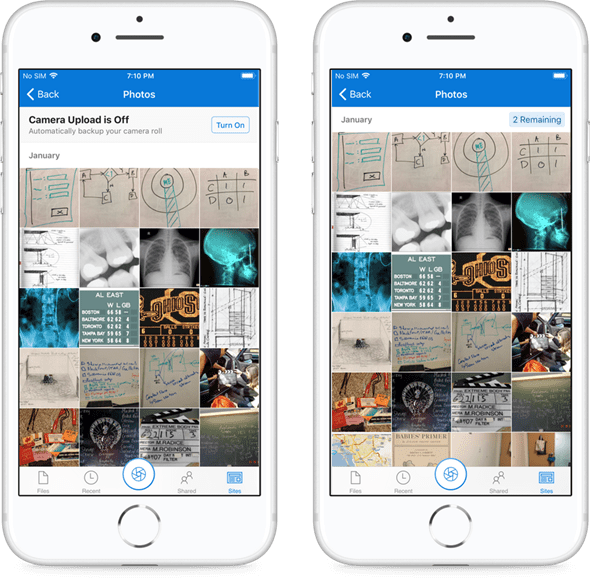 Kamera Upload to OneDrive for Business