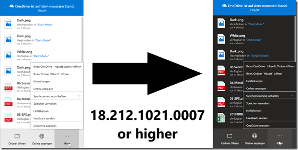 OneDrive Dunkel Modus