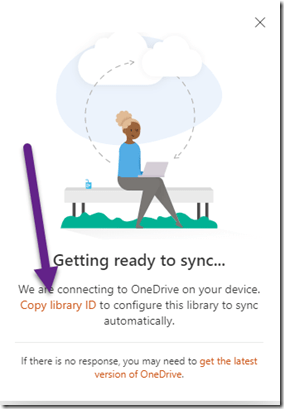 Pop up Fenster zum Kopieren der Library ID