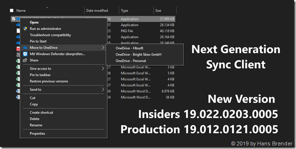 Next Generation Sync Client: new version 19.022.0203.0005