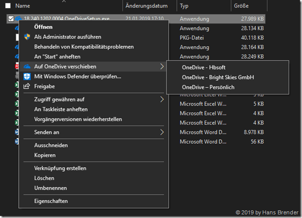 Auf OneDrive verschieben
