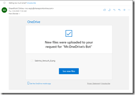 Rückmeldung im eigenen Postfach