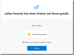 Recipient: Access to folders via email