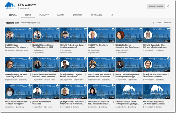 All Recordings from SPSWarsaw Online 2020