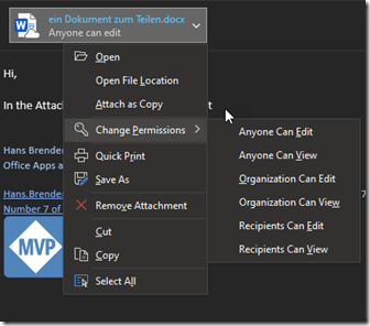 another dialog in Outlook that controls access