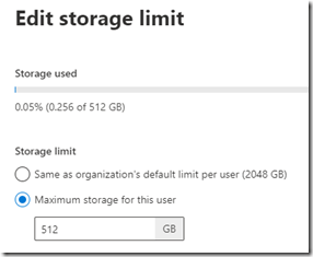 abweichender Speicherplatz in OneDrive for Business