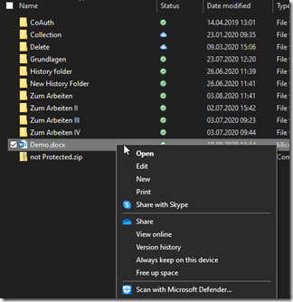 Version History from File Explorer
