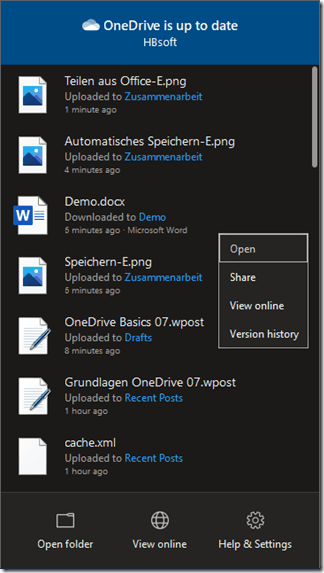 Version History from Client