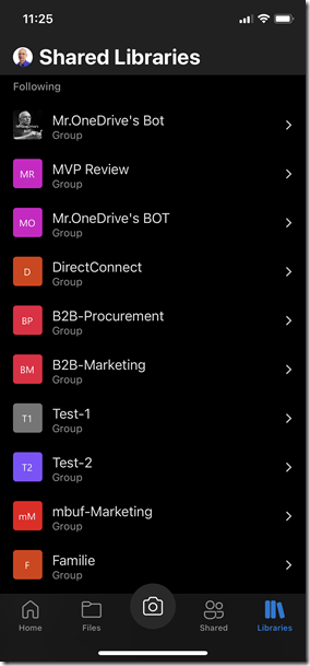 iOS: OneDrive For Bussines access to SharePoint libraries