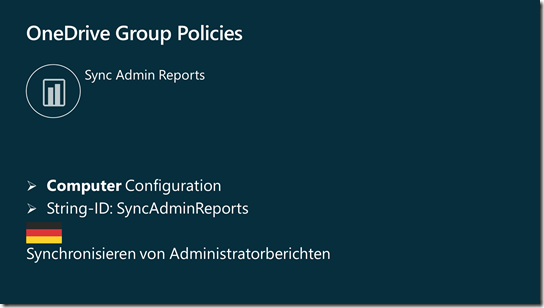 Gruppenrichtlinie: Synchronisieren von Administratorberichten