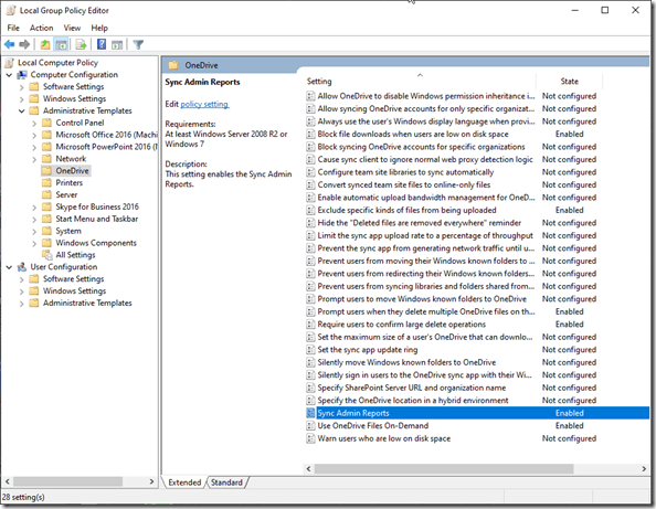 GPO: Sync Admin Reports 