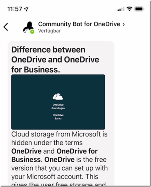 Teams mobile Version on iPhone