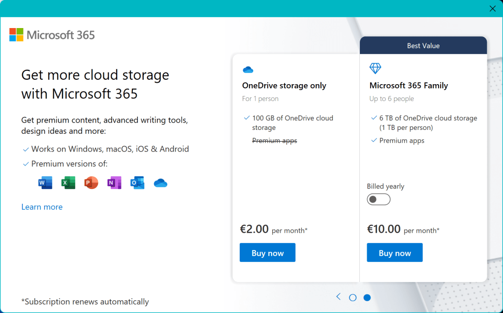 Advertising or simple possibility of additional purchase