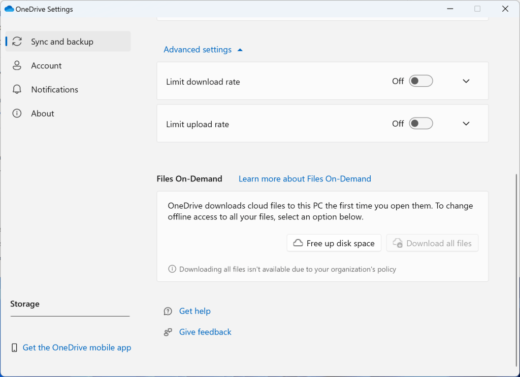 Settings files on demand with hint