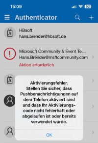 Sollte etwas schiefgegangen, erscheint eine Fehlermeldung auf dem iPhone.