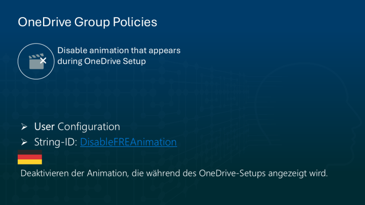 This Picture shows the GPO 
 DisableFREAnimation