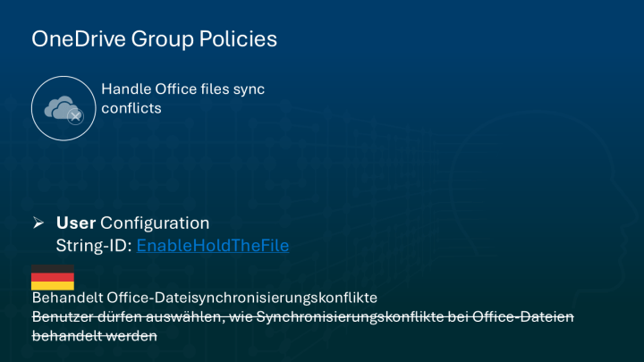 This Picture shows the OneDrive GPO  EnableHoldTheFile