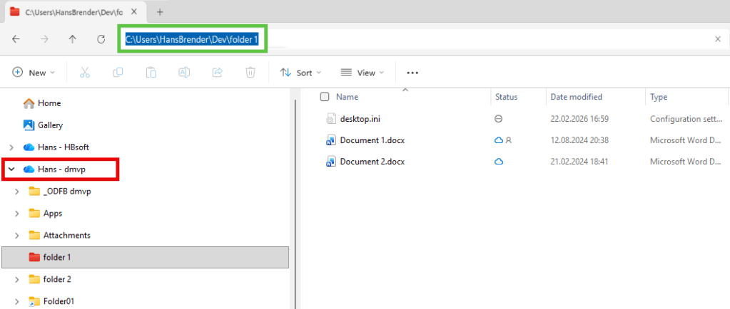 The image shows a screenshot of Explorer after activating the group policy.